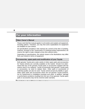 toyota land cruiser prado 2017 owners manual rhd& lhd